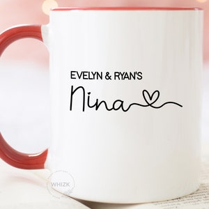 Nina Gifts For Nina Mug, Personalized Godmother Gift Mothers Day Gift From Godson Godchild Names Best Spanish Godmom Baptism Coffee Cup M705