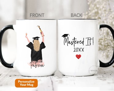 Custom Mastered It Coffee Cup For Grad Personalized Master's Degree ...