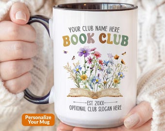 Book Club Mug, Book Club Gifts For Book Club Member, Personalized Book Lover Mug Book Lover Gift For Bookworm Reader Bookish Coffee Cup P504