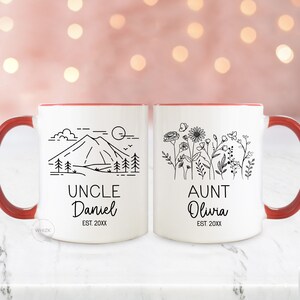 Aunt and Uncle Pregnancy Announcement Mug Set First Time Aunty Gift ...