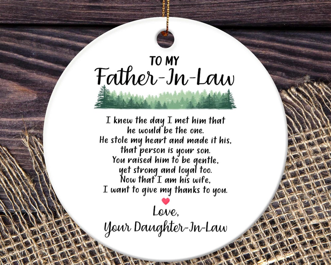 Father in Law Gifts Fatherinlaw Ornament Father of the Etsy