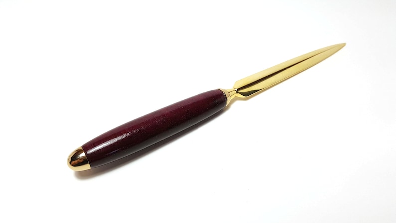 Handcrafted Purpleheart Pen and Letter Opener Set This fine writing instrument would make a great gift for an executive or office staff