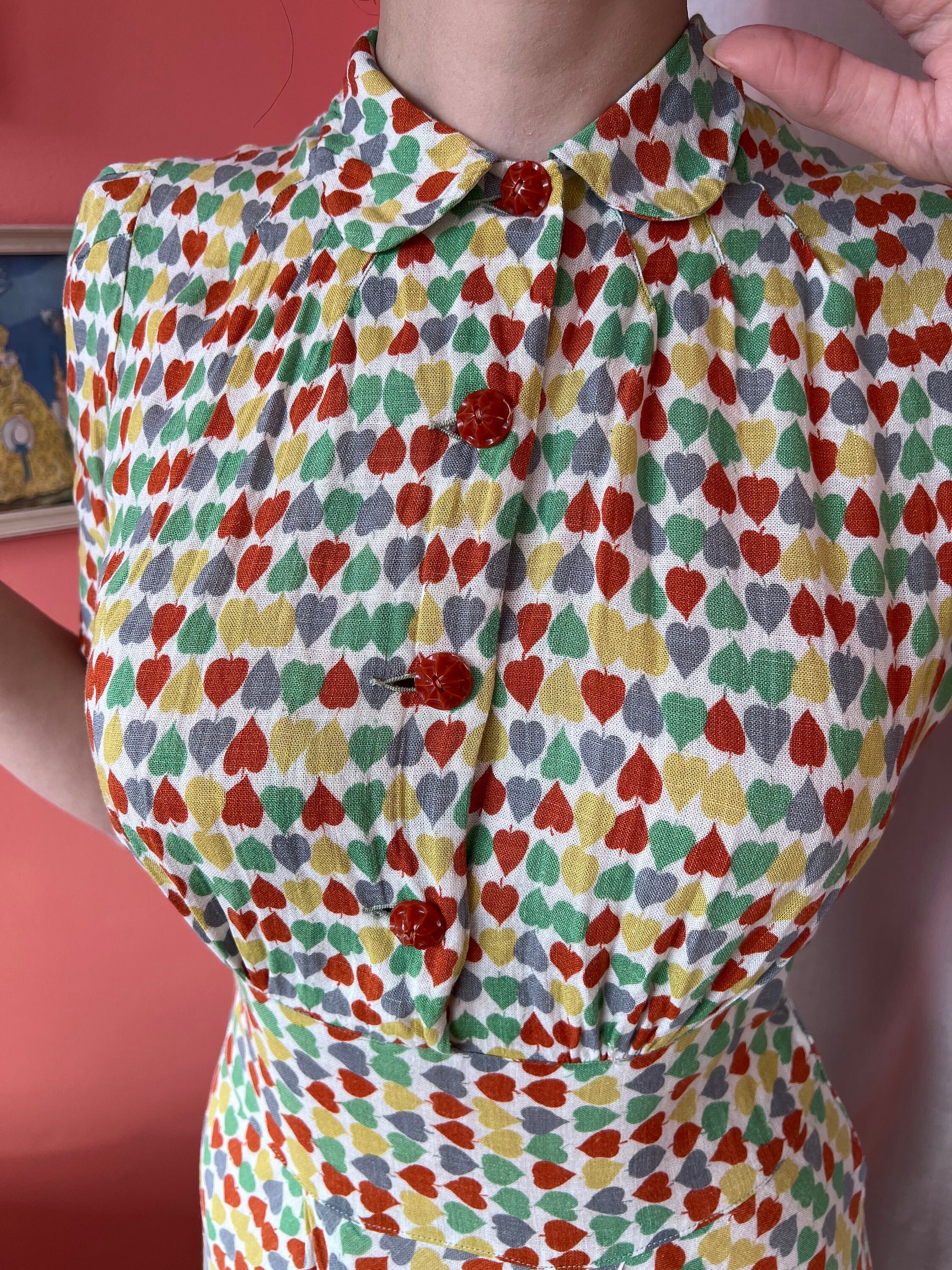 1930s 1940s Ann Sutton Novelty Print Rainbow Dress - Etsy