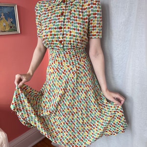 1930s 1940s Ann Sutton Novelty Print Rainbow Dress - Etsy