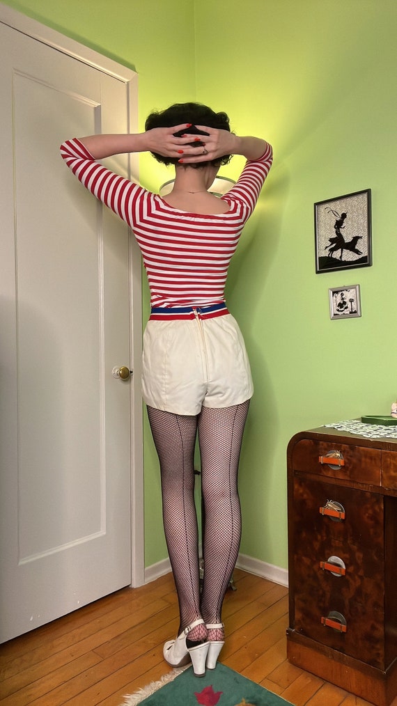 1950s red, white, and navy shorts - image 3