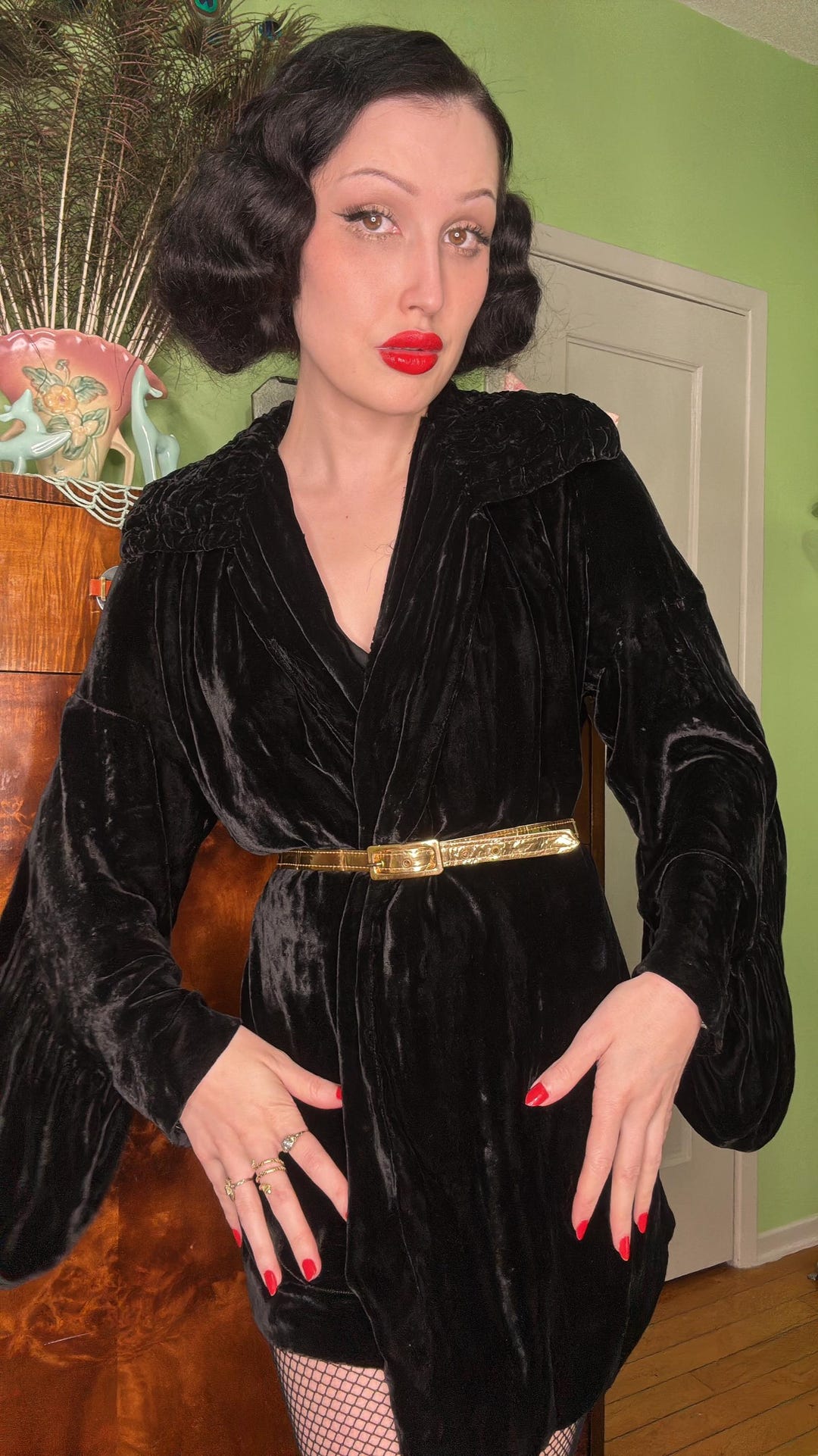 Metallic 1950s Old Hollywood Gold Belt Waist Canada