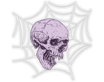 Purple Skull Web Sticker