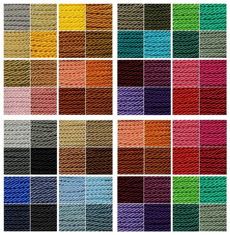 3mm Rayon cord twisted cord trim for upholstery cord soutache Etsy
