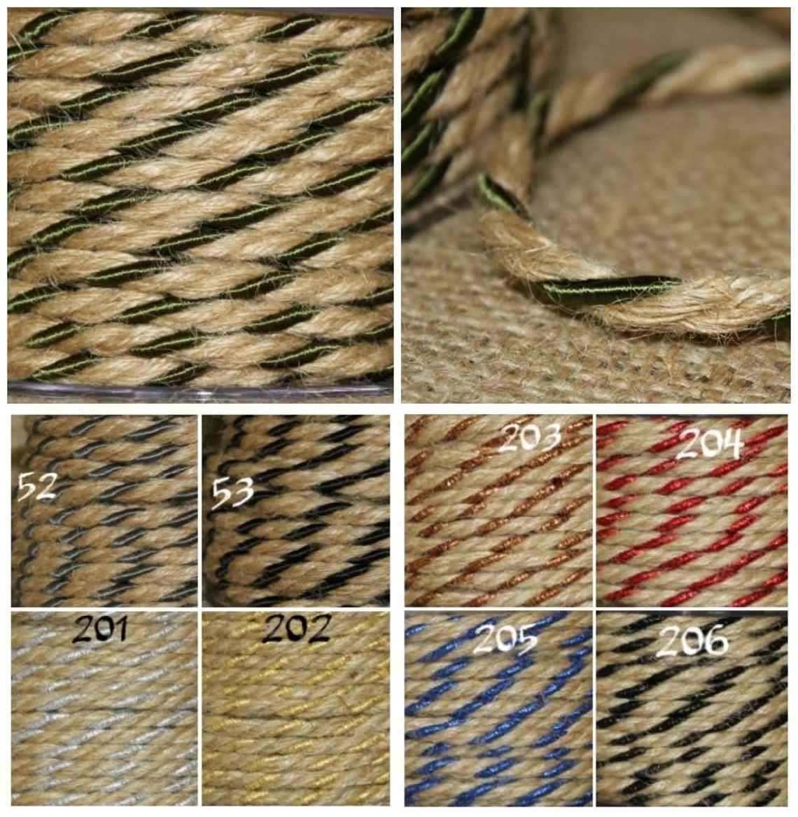 Jute rope decor 5mm jute cord with rayon 3ply twisted Etsy