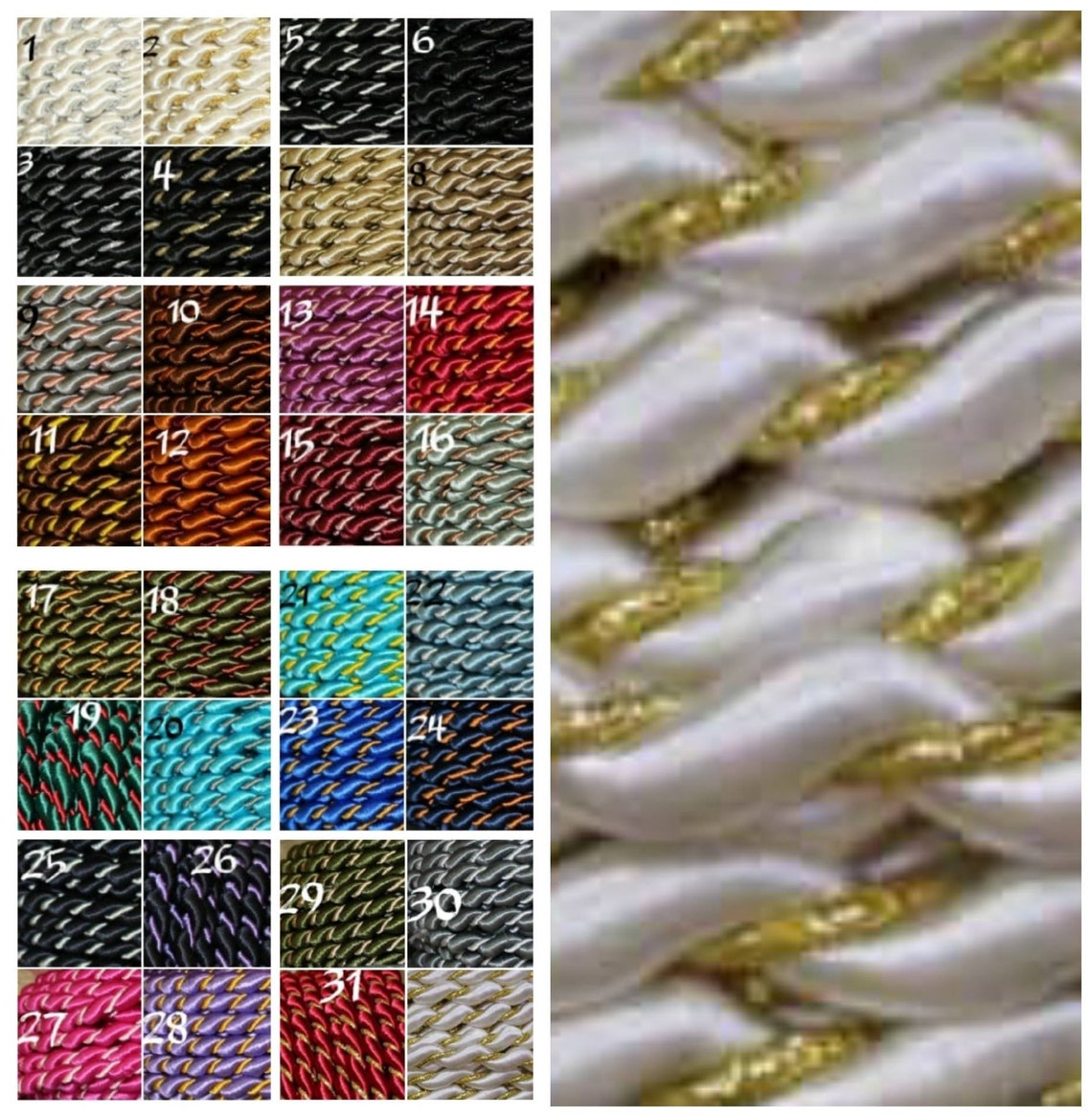 5mm Rayon Cord Twisted Cord Trim for Upholstery Cord Soutache Etsy UK