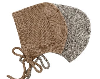 Cashmere Knit Baby/Toddler Bonnet: Soft & Warm, Handmade in USA