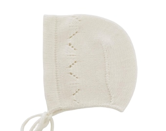 Cashmere Knit Baby/Toddler Bonnet: Soft & Warm, Handmade in USA