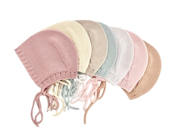 Handmade Cotton Baby/Toddler Bonnet: Breathable Seamless.