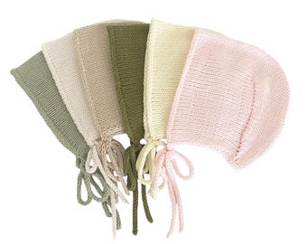 Handmade Cotton Baby Bonnet: Soft & Cozy - Made in USA