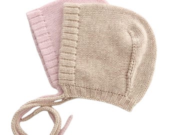 Cashmere Knit Baby/Toddler Bonnet: Soft, Warm, Handmade in USA