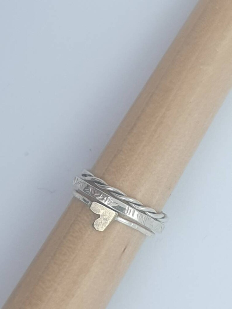 925 Sterling Silver Stacking Ring Stacking Ring 925 Ring Thin Ring Stackable Ring Friendship Ring Cute Ring Heart Ring