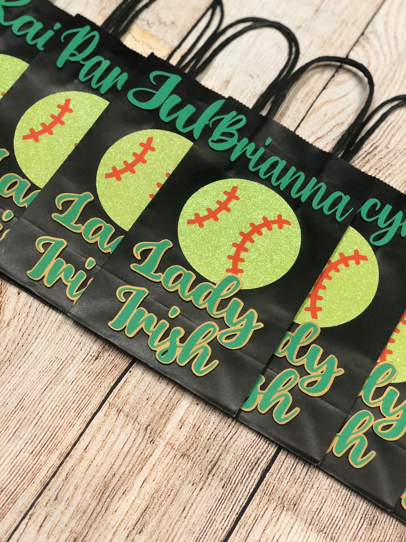 Softball customized treat bags softball softball goodie bags Etsy