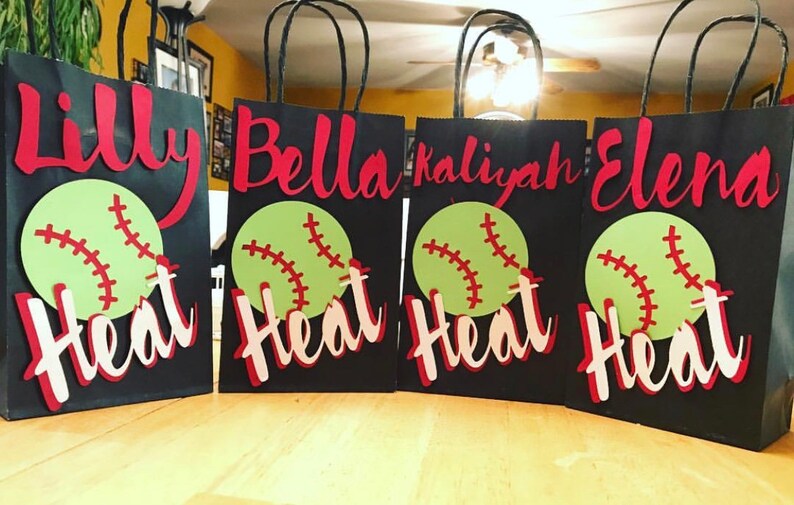 Softball customized treat bags softball softball goodie bags Etsy