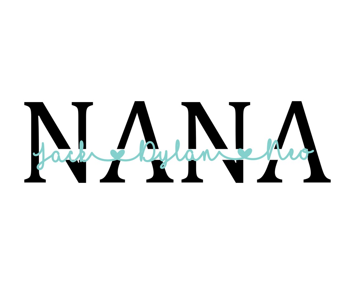 Nana Nana gift Nana decal Nana with names Tumbler decal Etsy