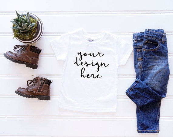 Kavio Tjp0494toddler White T-Shirt Mockupkids Shirt Mockup|