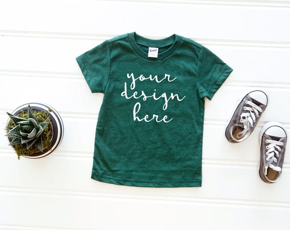 Kavio Tjp0494toddler Dark Green T-Shirt Mockupkids Shirt