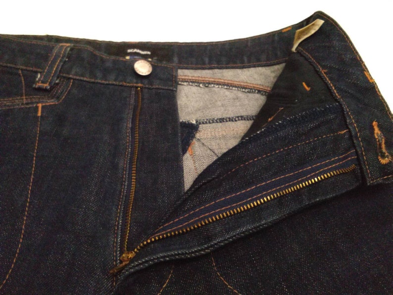 Japanese Brand Scanner Dark Blue Denim Jeans Waist 32 Jogger Leg StyleJapanese Brand Denim JeansJogger Mens Denim Jeans