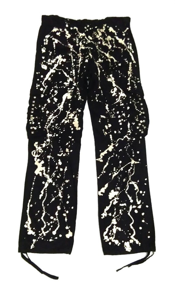 Kadopa Classic Studded Bleached Cargo Pants Waist
