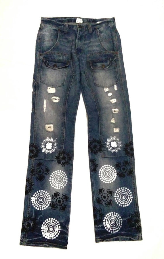 Free Gate Bush Pant Custom Hand Painted Style Deni