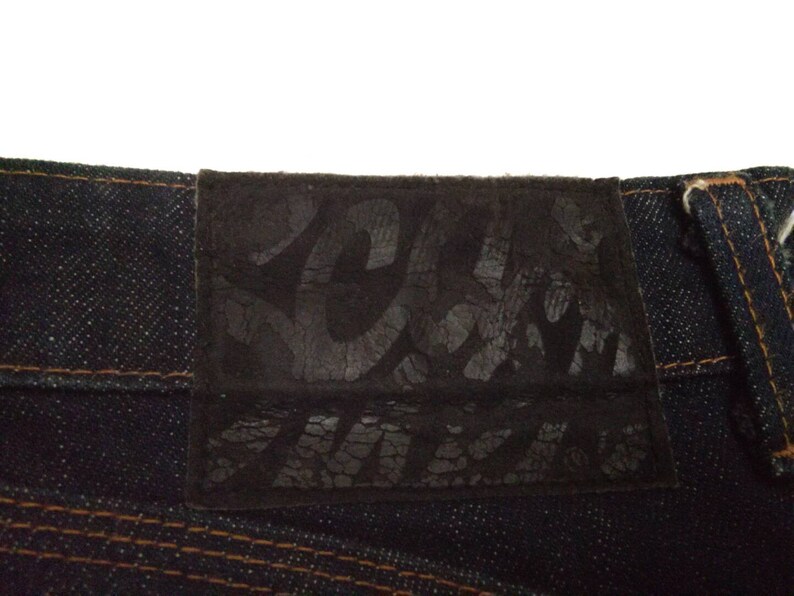 Japanese Brand Scanner Dark Blue Denim Jeans Waist 32 Jogger Leg StyleJapanese Brand Denim JeansJogger Mens Denim Jeans