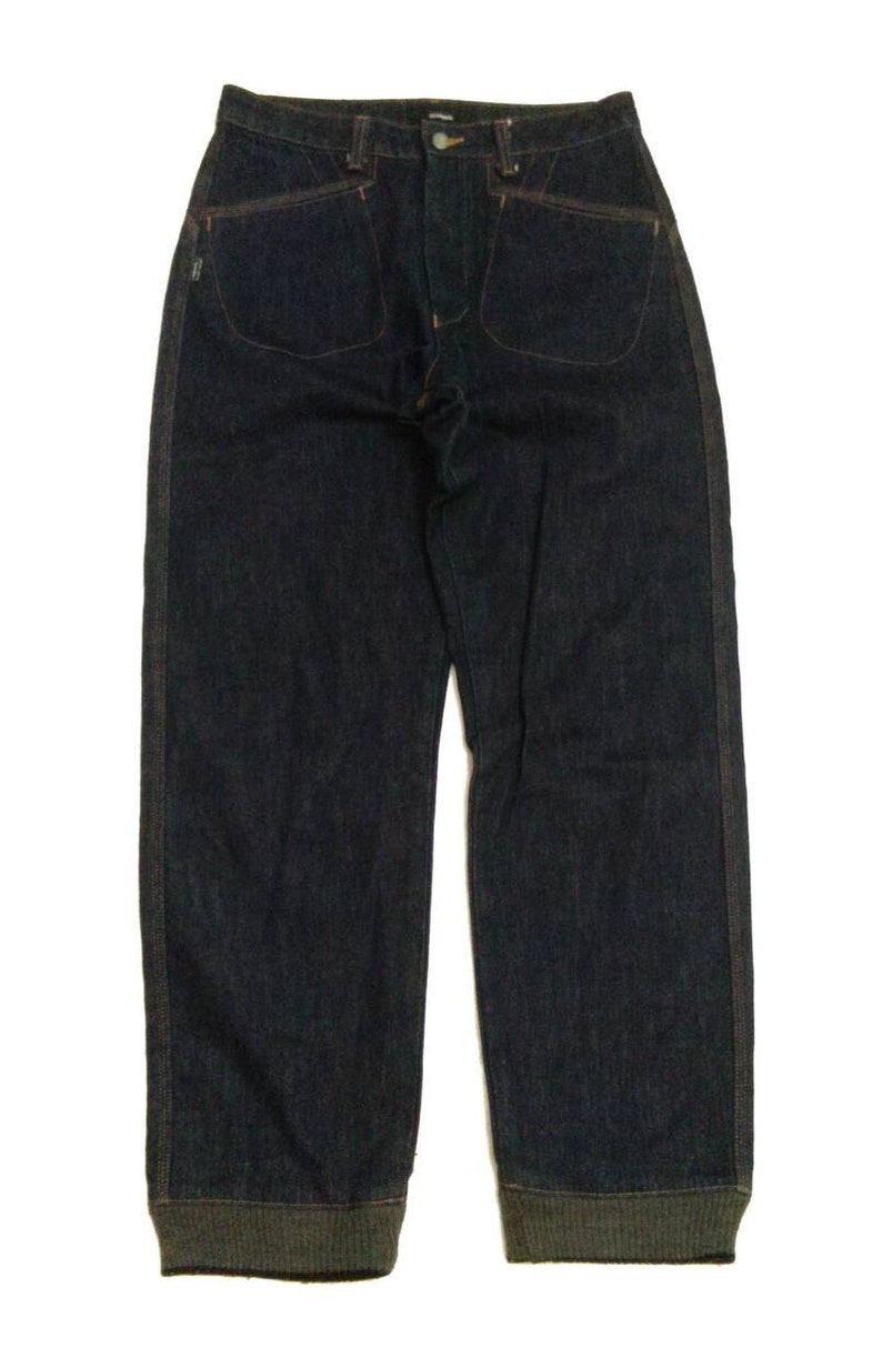 Japanese Brand Scanner Dark Blue Denim Jeans Waist 32 Jogger Leg StyleJapanese Brand Denim JeansJogger Mens Denim Jeans