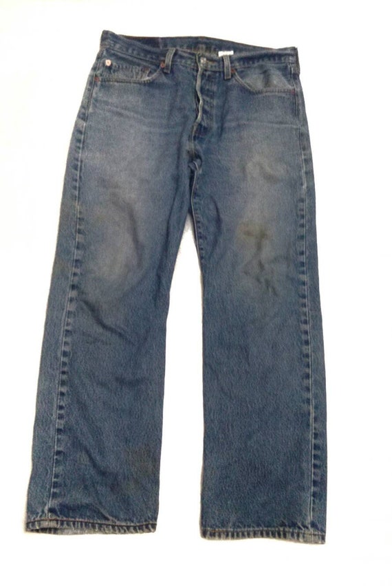 Vintage 90s Levis 501 Denim Jeans Waist 33 Ripped/