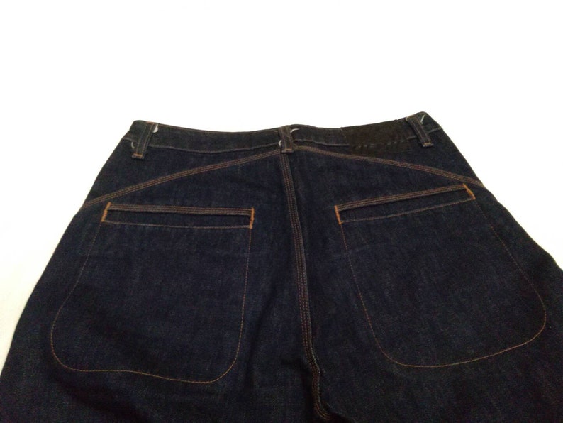 Japanese Brand Scanner Dark Blue Denim Jeans Waist 32 Jogger Leg StyleJapanese Brand Denim JeansJogger Mens Denim Jeans