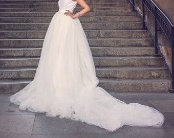 SOFORT LIEFERBAR Weißes italienisches Tüllrockkleid / weißer Tüllrock / wählen Sie Ihre Farbe / Hochzeitsrockkleid / Hochzeit trennt / Braut trennt