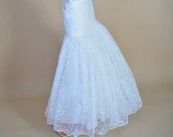 Stars Skirt/ Celestial Skirt/ Bridal Skirt/ Ivory Designer Skirt/ Midi Bridal Dress/ Midi Bridal Skirt/ Stars Wedding Dress