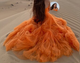 Orange Prom Dress - Etsy