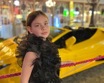 Gestricktes Organza Kleid