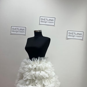 Rafaelly- White Ruffles Tulle Gown/ Bridal Tulle Gown/ Amazing Tulle ...