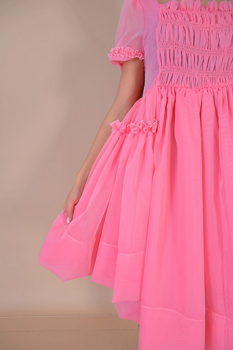 Villanelle Pink Dress/ Villanelle Italian Organza Dress/ Killing Eve Pink Dress/ Villanelle Cosplay Dress/ Pink Italian Organza Dress image 10