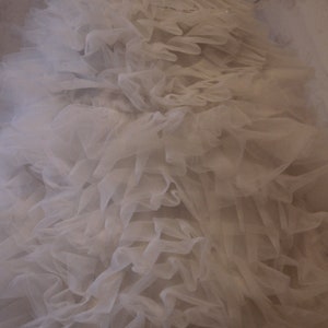 Rafaelly- White Ruffles Tulle Gown/ Bridal Tulle Gown/ Amazing Tulle ...