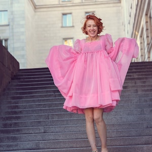 Villanelle Pink Dress/ Villanelle Italian Organza Dress/ Killing Eve Pink Dress/ Villanelle Cosplay Dress/ Pink Italian Organza Dress image 7