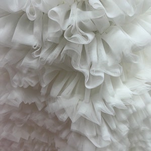 Rafaelly- White Ruffles Tulle Gown/ Bridal Tulle Gown/ Amazing Tulle ...