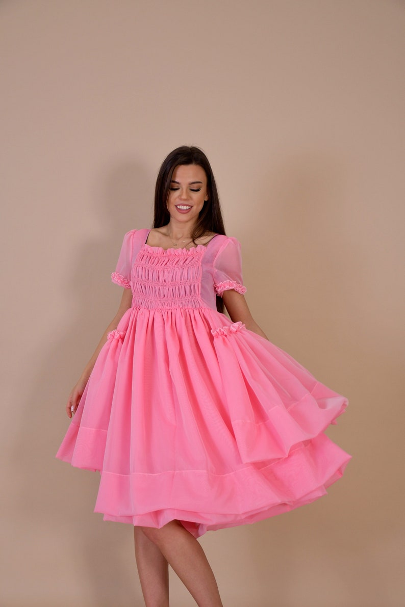 Villanelle Pink Dress/ Villanelle Italian Organza Dress/ Killing Eve Pink Dress/ Villanelle Cosplay Dress/ Pink Italian Organza Dress image 9