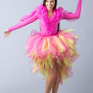 Neon UV Glow Pnk Lghtnng Prnt H-lo Mn Skrt Rave | Etsy - Foto 3