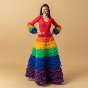 Anuka - Pride Skirt Tulle Rainbow Gown / Rainbow Bodysuit / Rainbow Skirt / Tulle Skirt / Pride Outfit / Pride Top / Pride Skirt / LGBT Gown