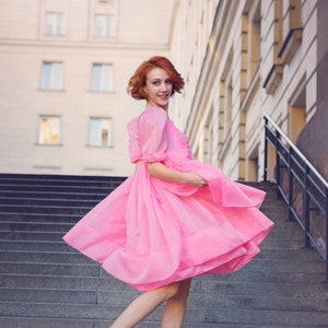 Villanelle Pink Dress/ Villanelle Italian Organza Dress/ Killing Eve Pink Dress/ Villanelle Cosplay Dress/ Pink Italian Organza Dress image 3