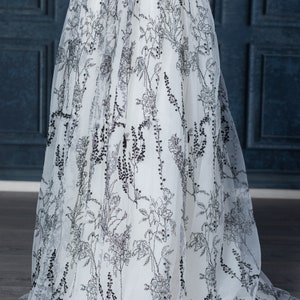 Thalia- Embroidered Bridal Skirt/ White Bridal Skirt/ Feminine Bridal Skirt/ Boho Bridal Dress/ Summer Bridal Dress/ Embroidery Skirt