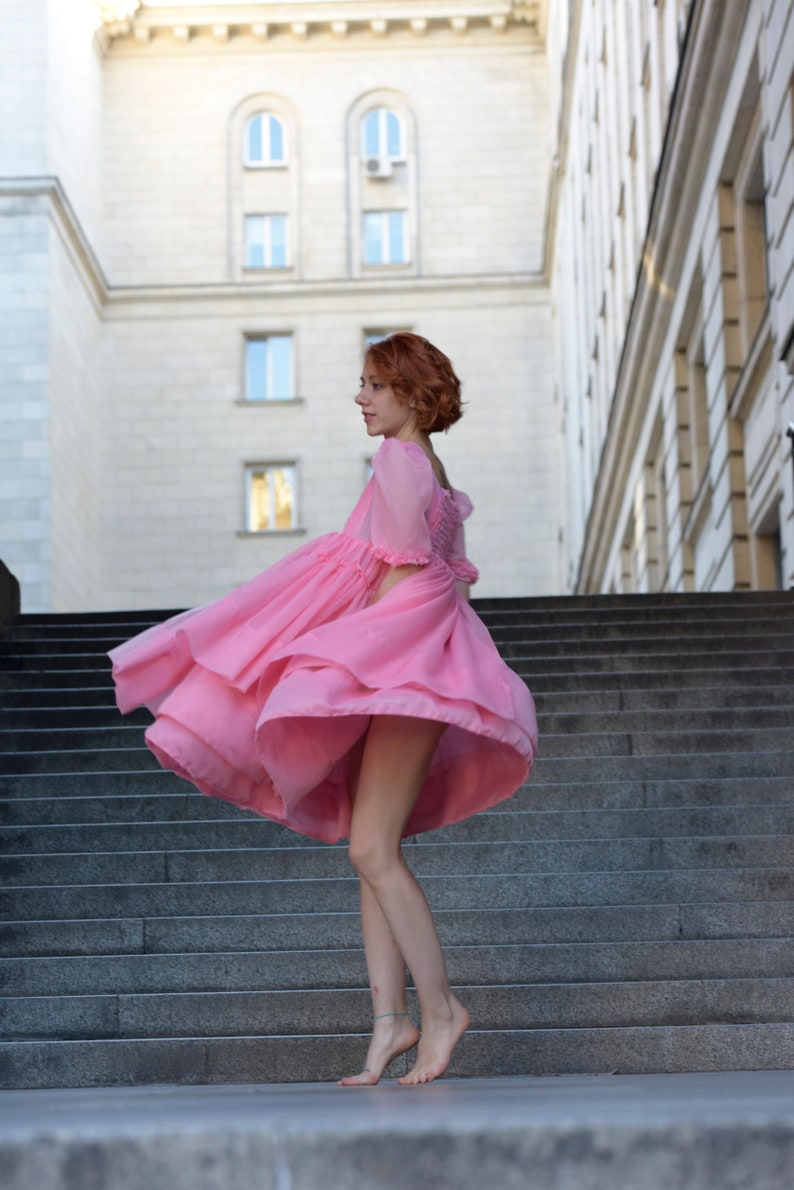 Villanelle Pink Dress/ Villanelle Italian Organza Dress/ Killing Eve Pink Dress/ Villanelle Cosplay Dress/ Pink Italian Organza Dress image 6