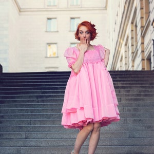 Villanelle Pink Dress/ Villanelle Italian Organza Dress/ Killing Eve Pink Dress/ Villanelle Cosplay Dress/ Pink Italian Organza Dress image 4