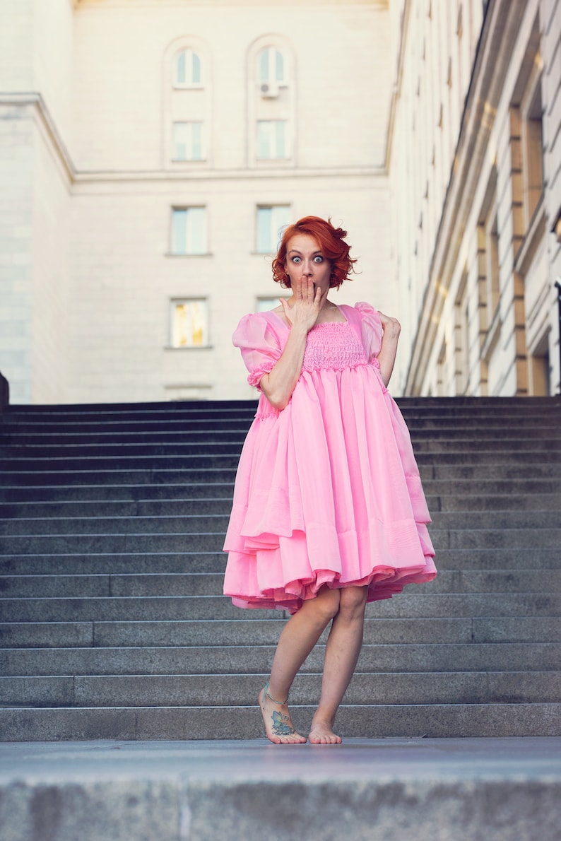 Villanelle Pink Dress/ Villanelle Italian Organza Dress/ Killing Eve Pink Dress/ Villanelle Cosplay Dress/ Pink Italian Organza Dress image 4