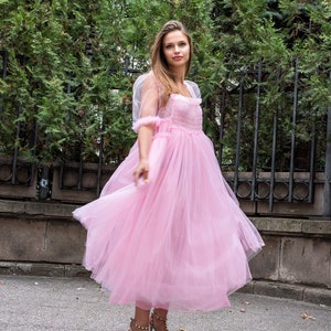 Custom Made/ Pink Tulle Dress/ Puffy Dress/ Halloween Dress/ Movie Dress/ Fashion Dress/ Pink Party Dress/ Villanelle Dress image 3